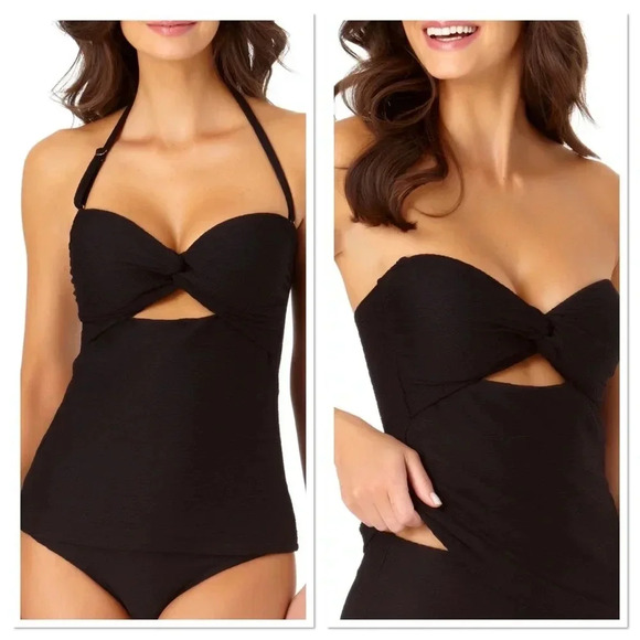 Jantzen Black Tankini and Bottom Swimsuit Size 10 - Picture 3 of 15